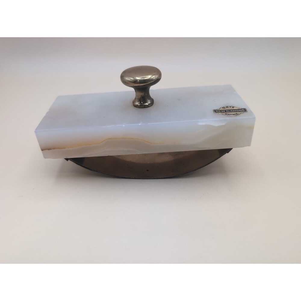 Vintahe Collectable Marble Writing Ink  Blotter Desk Accessory 5" x 2" Weighted